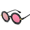 retro round sunglasses women English letters bee brand designer sun Glasses sunglasses men glasses Oculos De Sol Feminino