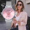 Watches For Women Luxury Silver Popular Pink Dial Flowers Metal Ladies Bracelet Quartz Clock Ladies Wrist Watch New Clock