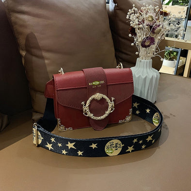 Brand Women Messenger Bag Broadband Shoulder Bag Fashion Small Square Bag Leather Luxury Handbag Women Bags Designer Bolso Mujer