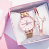 BEE Luxury Women Watch Fashion Elegant Magnet Buckle Vibrato Purple Ladies Wristwatch Starry Sky Roman Numeral Gift Clock