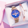 BEE Luxury Women Watch Fashion Elegant Magnet Buckle Vibrato Purple Ladies Wristwatch Starry Sky Roman Numeral Gift Clock