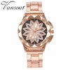 Best Selling Fashion Women Rose Gold Flower Rhinestone Watch Luxury Casual Female Quartz Watch Relogio Feminino Drop Shipping