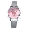 Watches For Women Luxury Silver Popular Pink Dial Flowers Metal Ladies Bracelet Quartz Clock Ladies Wrist Watch New Clock