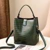 Retro Alligator Bucket Bags Women Crocodile Pattern Handbag Capacity Casual Crocodile Shoulder Messenger Bags Ladies PU Purse