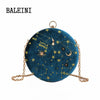 2019Starry sky Circular Fashion Suede Shoulder Bag Chain belt Women's Crossbody Messenger Bags Ladies Purse Female Round Handbag